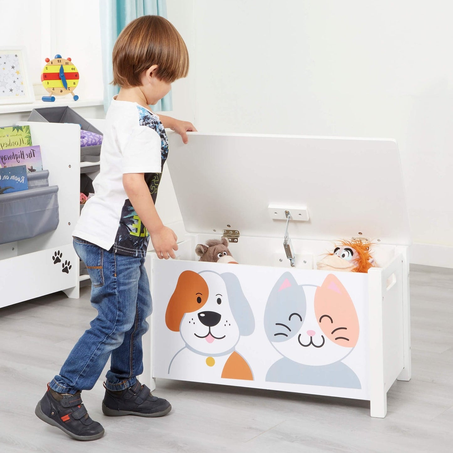 Kids Wooden Cat and Dog Toy Box by Liberty House Toys