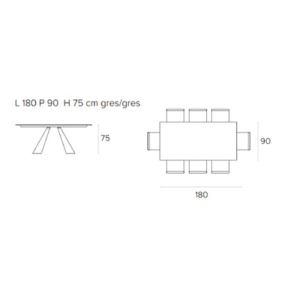 Taurus Rectangular Shaped Fixed Table by Target Point