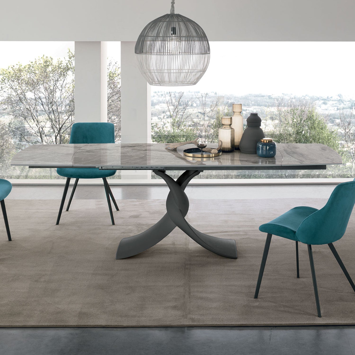 Twist Barrel Shaped Extendable Table by Target Point