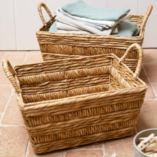 Set of 2 Bilberry Woven Rectangle Basket
