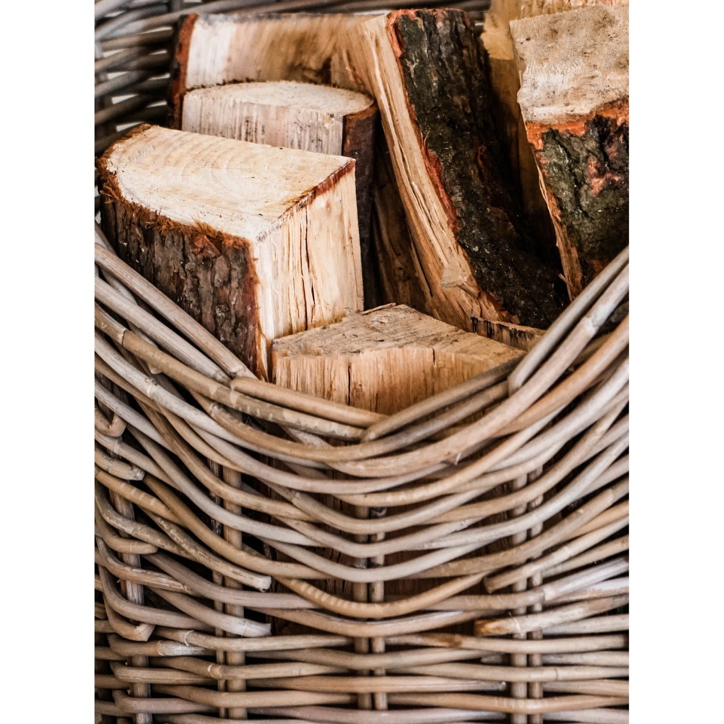 Wicker Log Basket Round by Ivyline