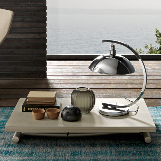 Altacom Bessy ultra low convertible coffee table compact position minimal space saving design