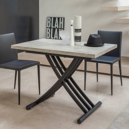 Altacom Fenice convertible dining table with ceramic effect top and metal cross base