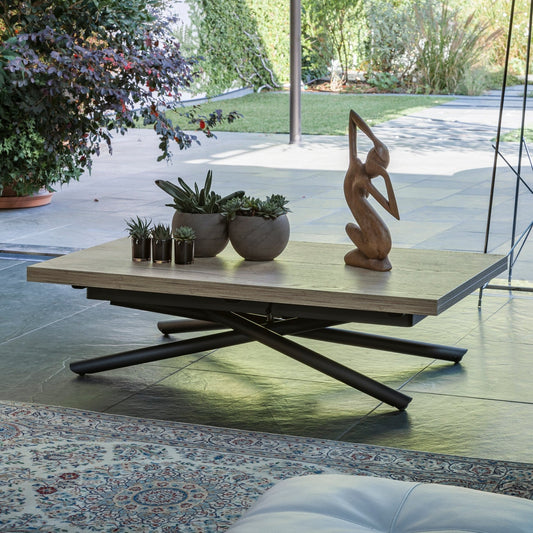 Altacom Lotus convertible coffee table in low position with minimalist design in modern living space