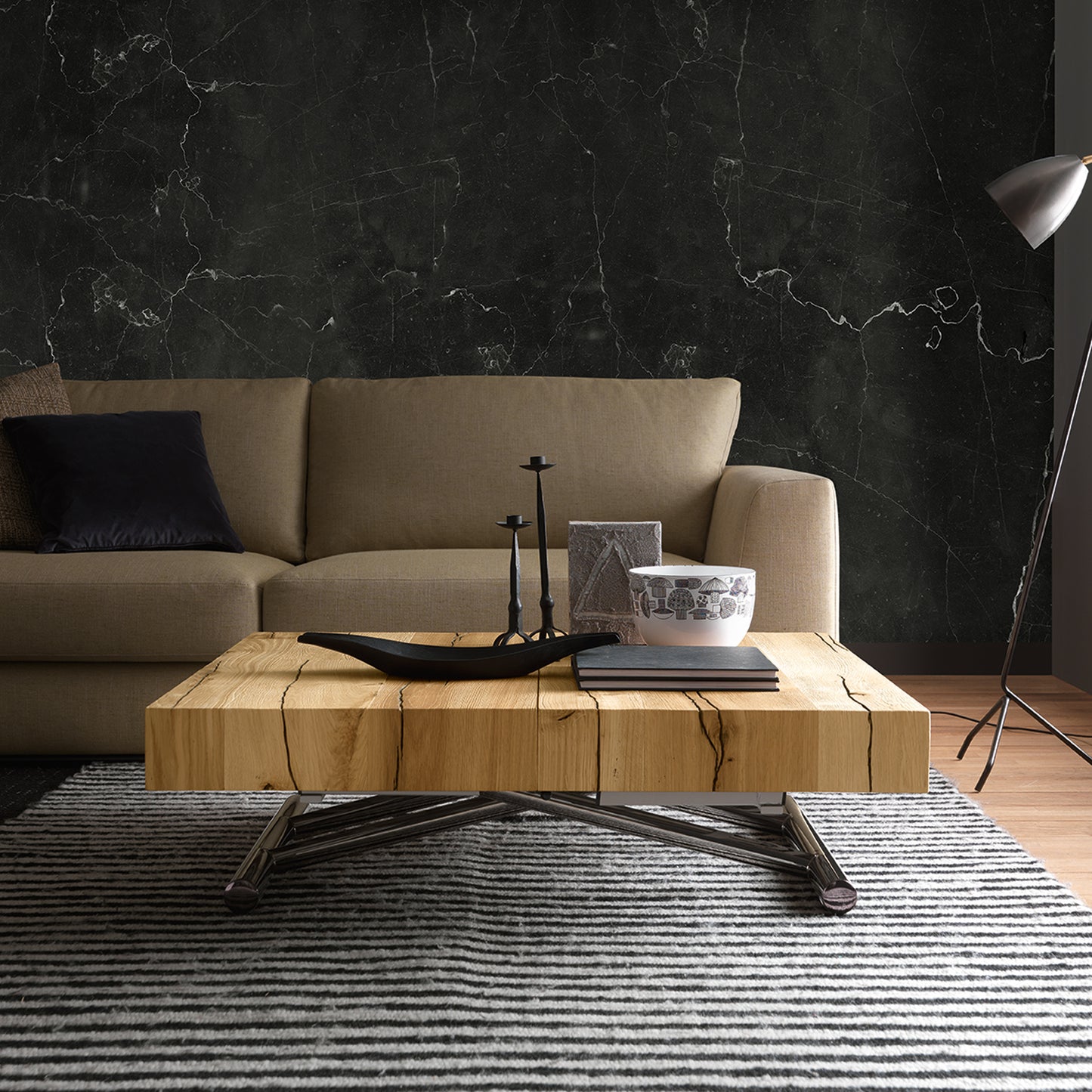 Altacom Tavoletto convertible coffee table in closed position in modern living room