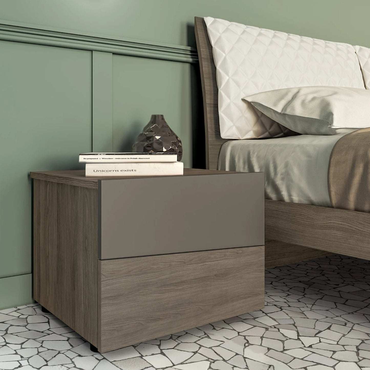 Ambra Collection 2 Drawer Bedside Table