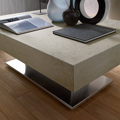 Ares Mega Altacom convertible table close-up showing textured tabletop finish and thick surface detail