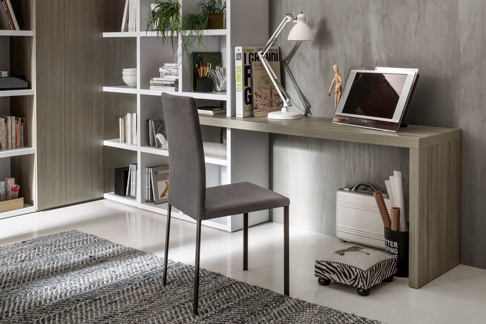 "Studio desk" Bookcase with corner composition GS106