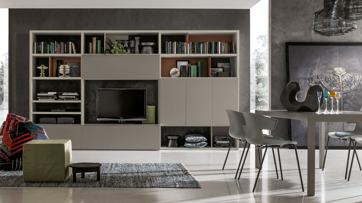 "Shades of Grey" Bookcase Tv Unit Composition GS111
