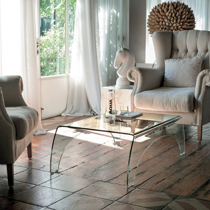Bridge curved glass coffee table by Target Point
