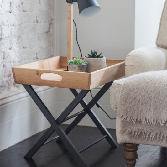 Butlers Side Table in Carbon by Garden Trading - Oak