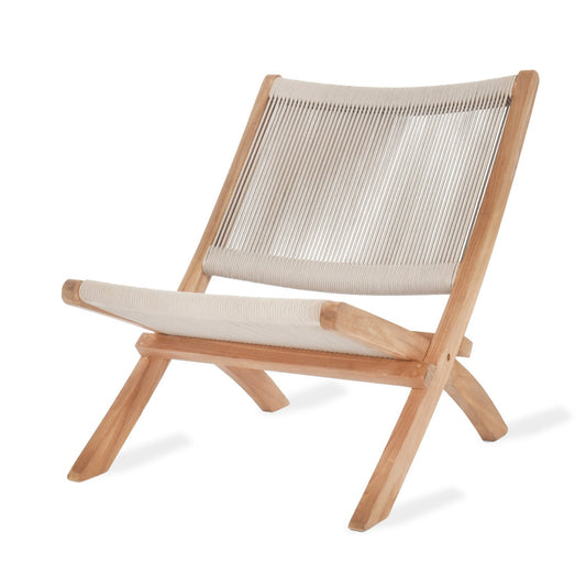 Carrick Lounger Chair in Natural by Garden Trading - Polyrope and Teak