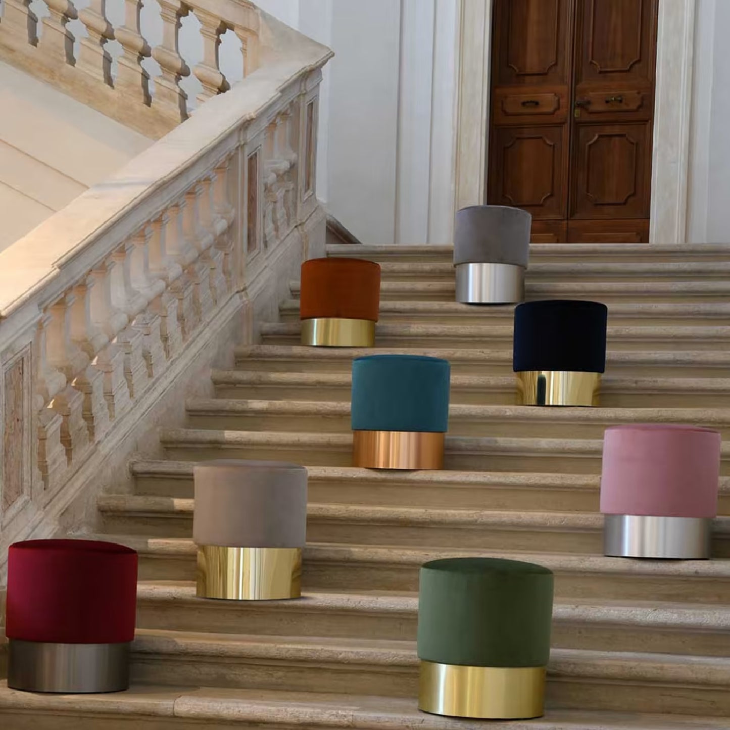 Chione Pink Pouf by Domingo Salotti