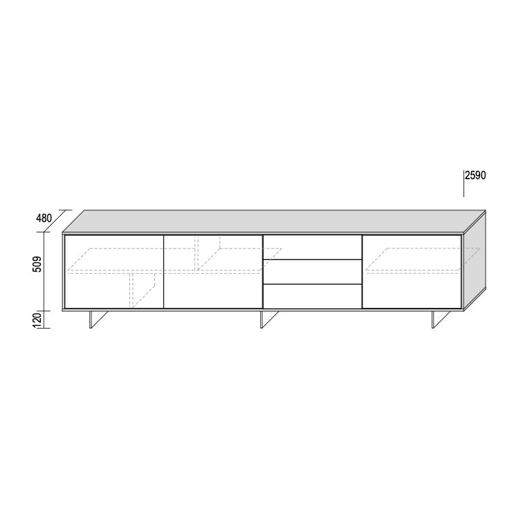 Code 7 long sideboard by Dall'Agnese