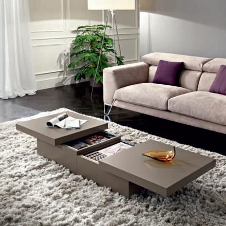 Asia rectangular coffee table with storage by La Primavera