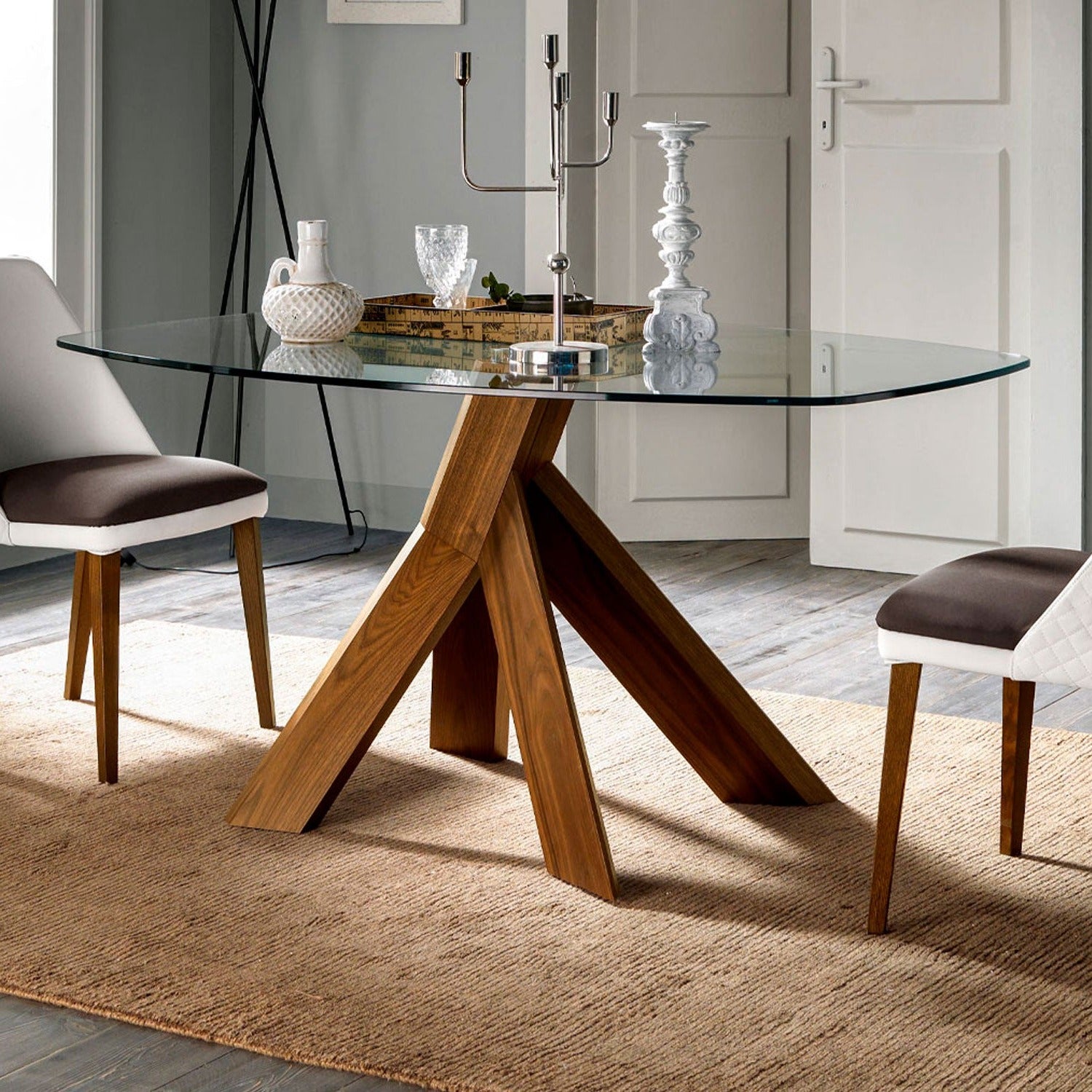 Moa Oval Fixed Wooden Dining Table by Compar