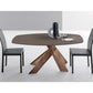 Moa Oval Fixed Wooden Dining Table by Compar