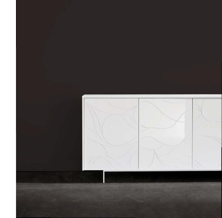 Onda Italian sideboard with engravings by Dall'Agnese