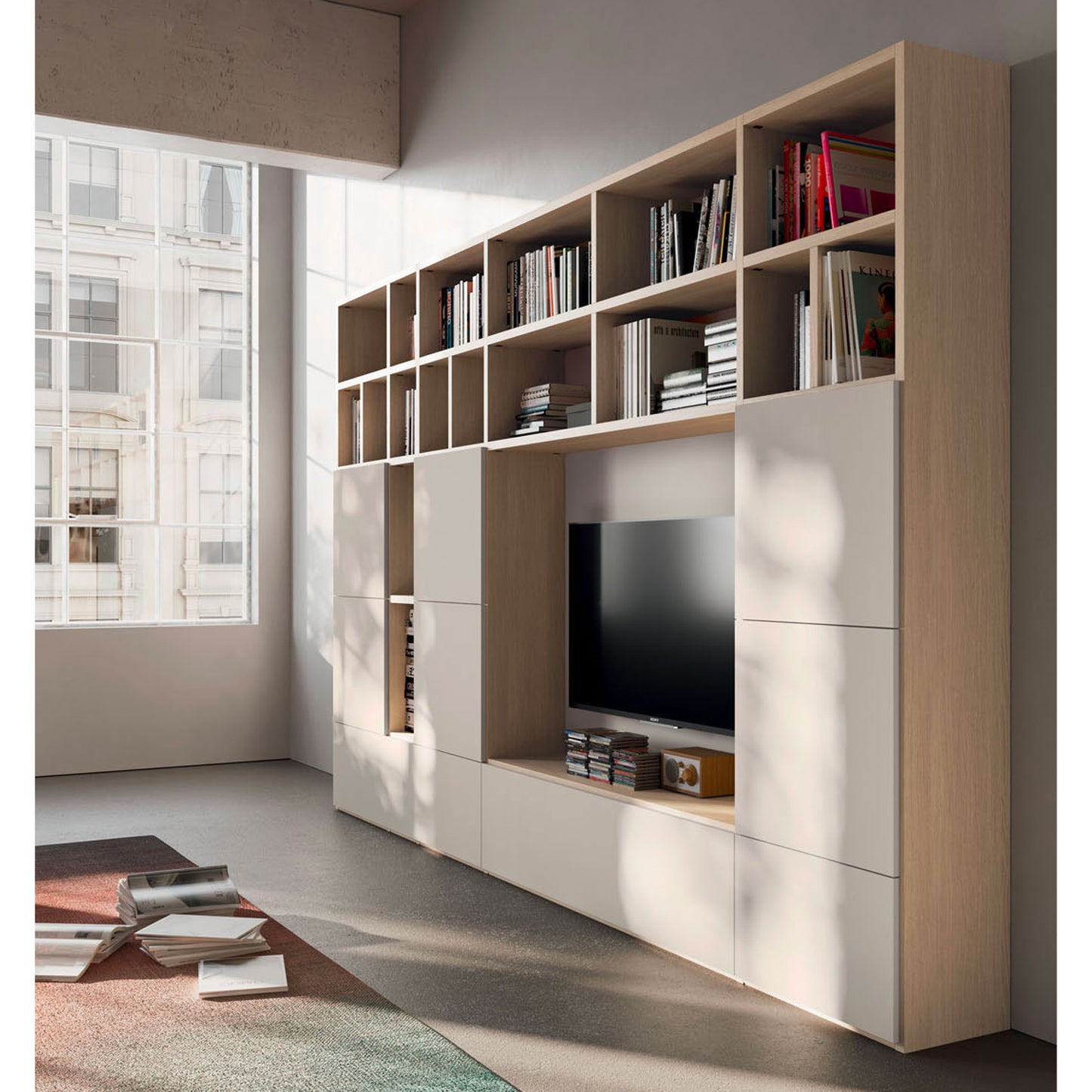 Light Day 26 Bookcase with Media Tv Unit by Orme Design