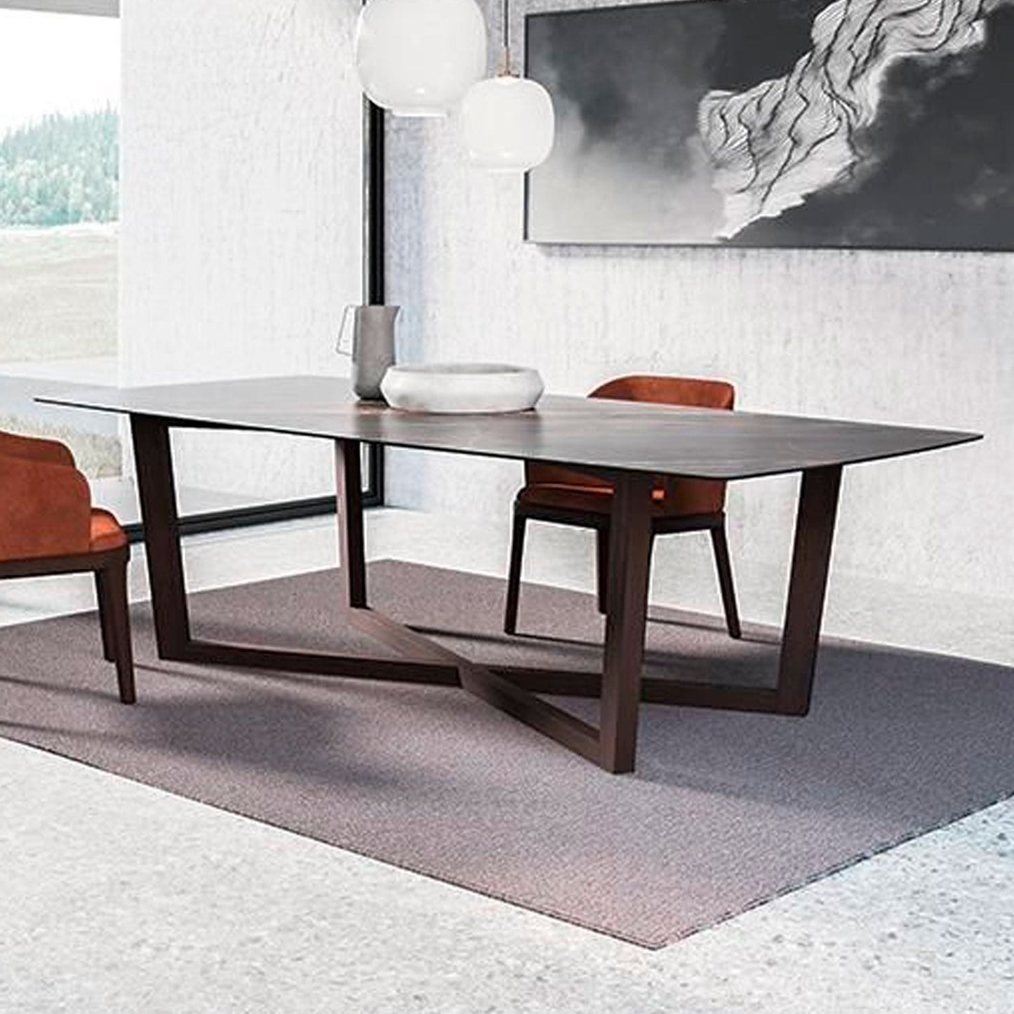 Feng Shui Rectangular Fixed Dining Table by Imperial Line