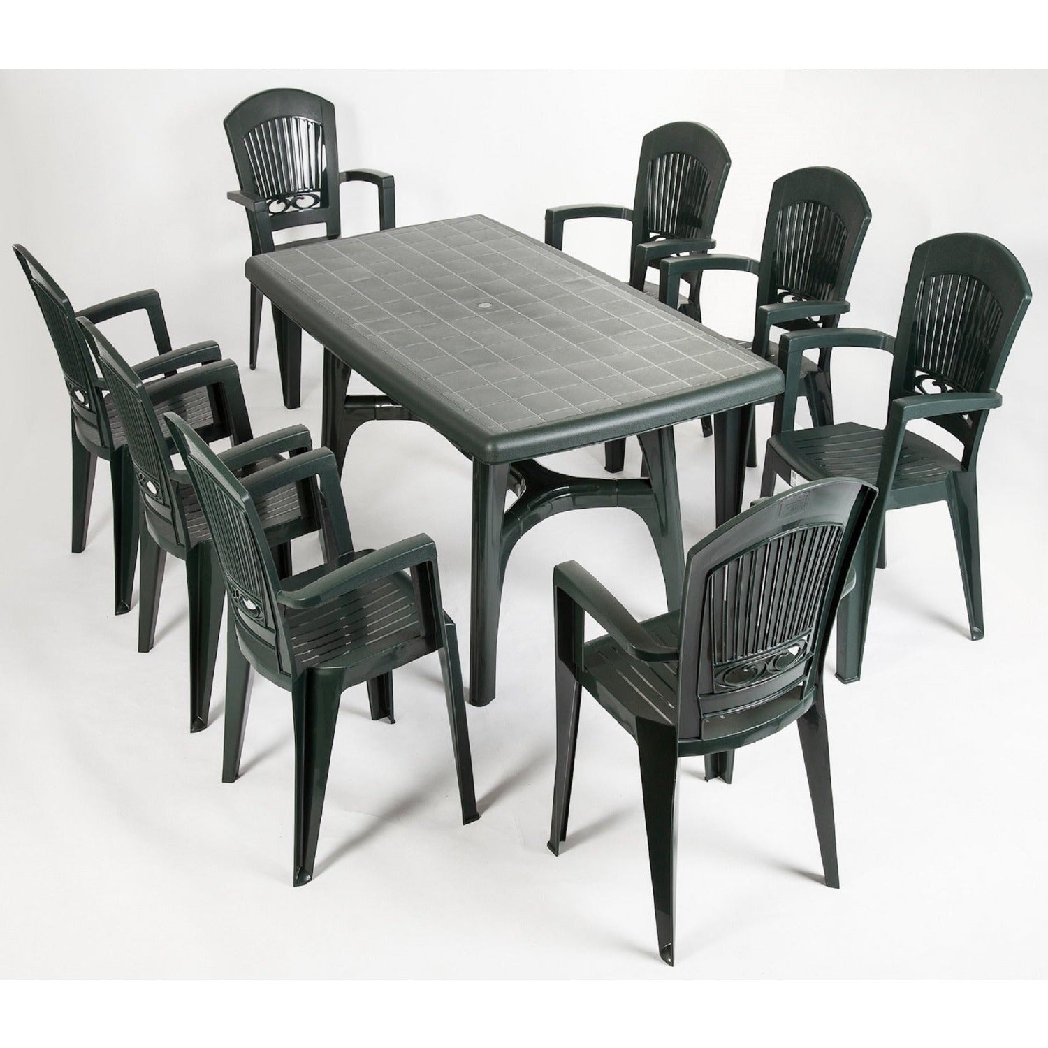 President Tris 9 Piece Extendable Outdoor Resin Dining Set by Scab Design