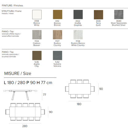 Grecale wooden extending dining table by Target Point