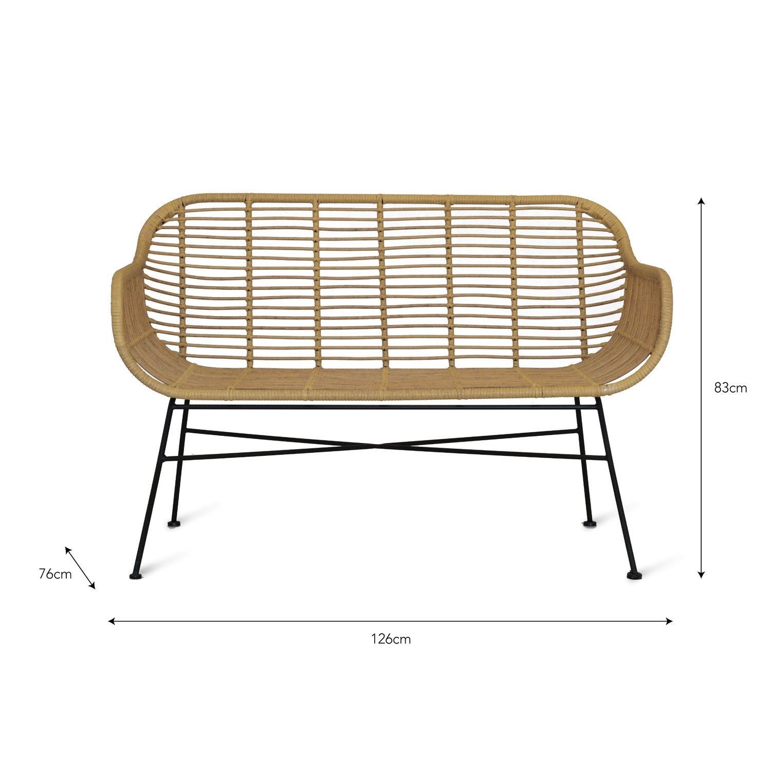 Bamboo rattan online bench