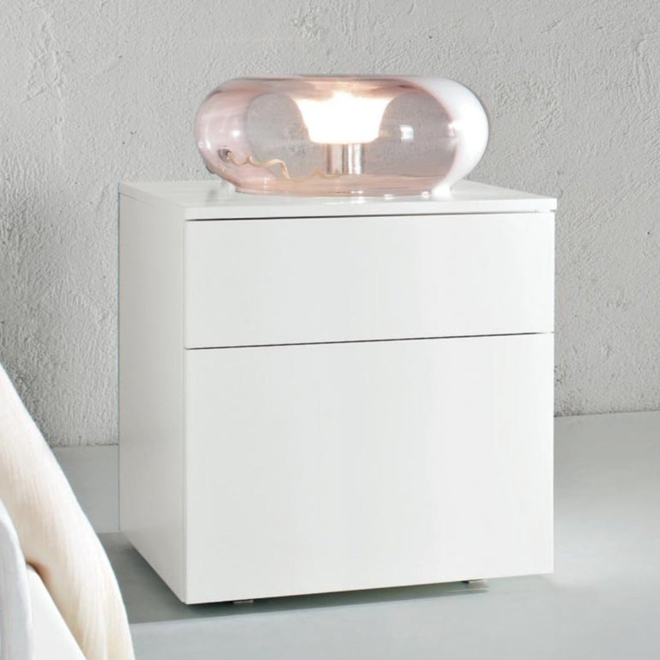 Slim 2 drawer bedside cabinet by Dall'Agnese