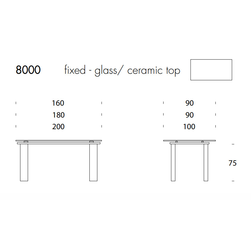 Centre on sale table measurement