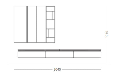 Slim Up 05 Composition TV Media Unit by Dall'Agnese
