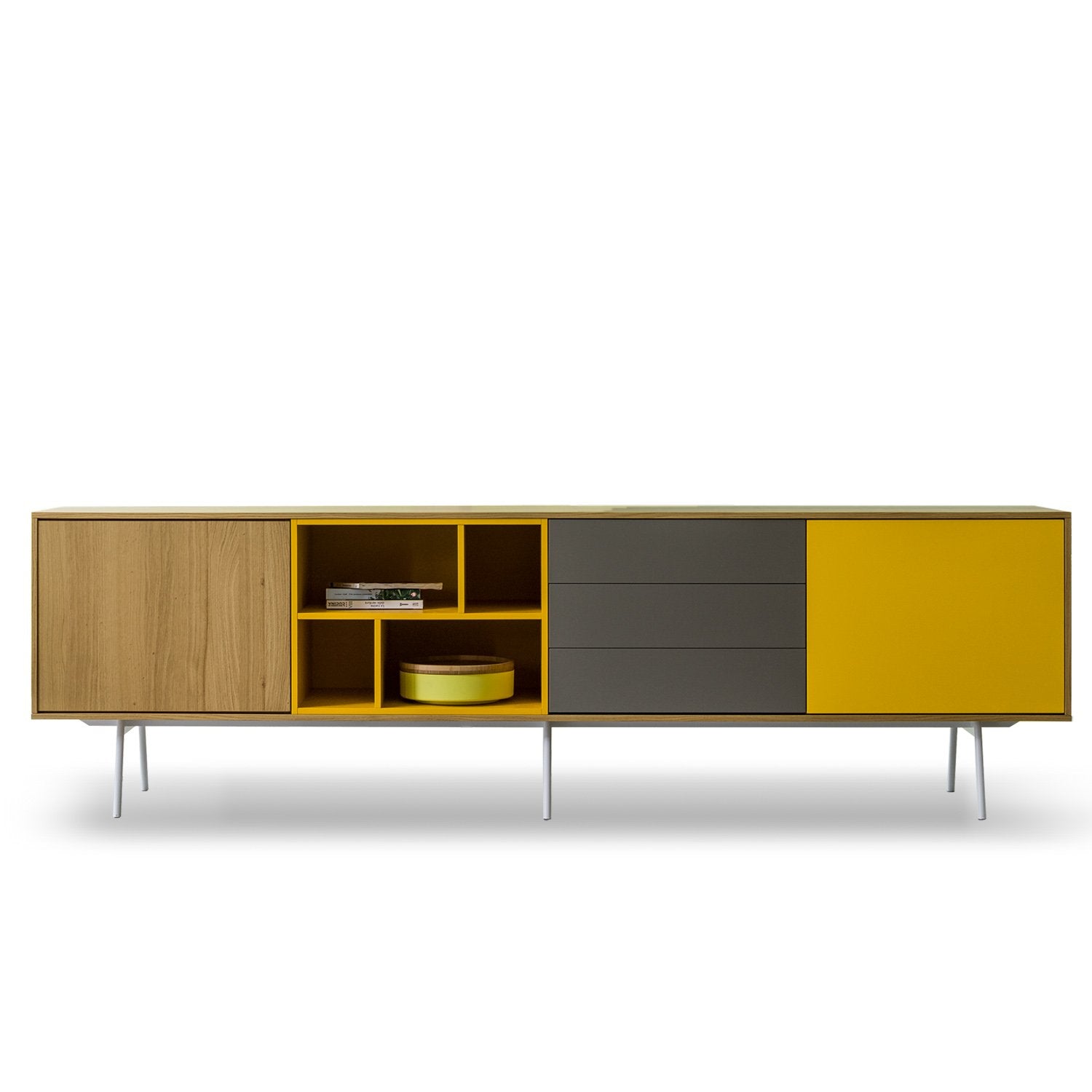 Contemporary long sideboard Wooden Modern by Dall'Agnese