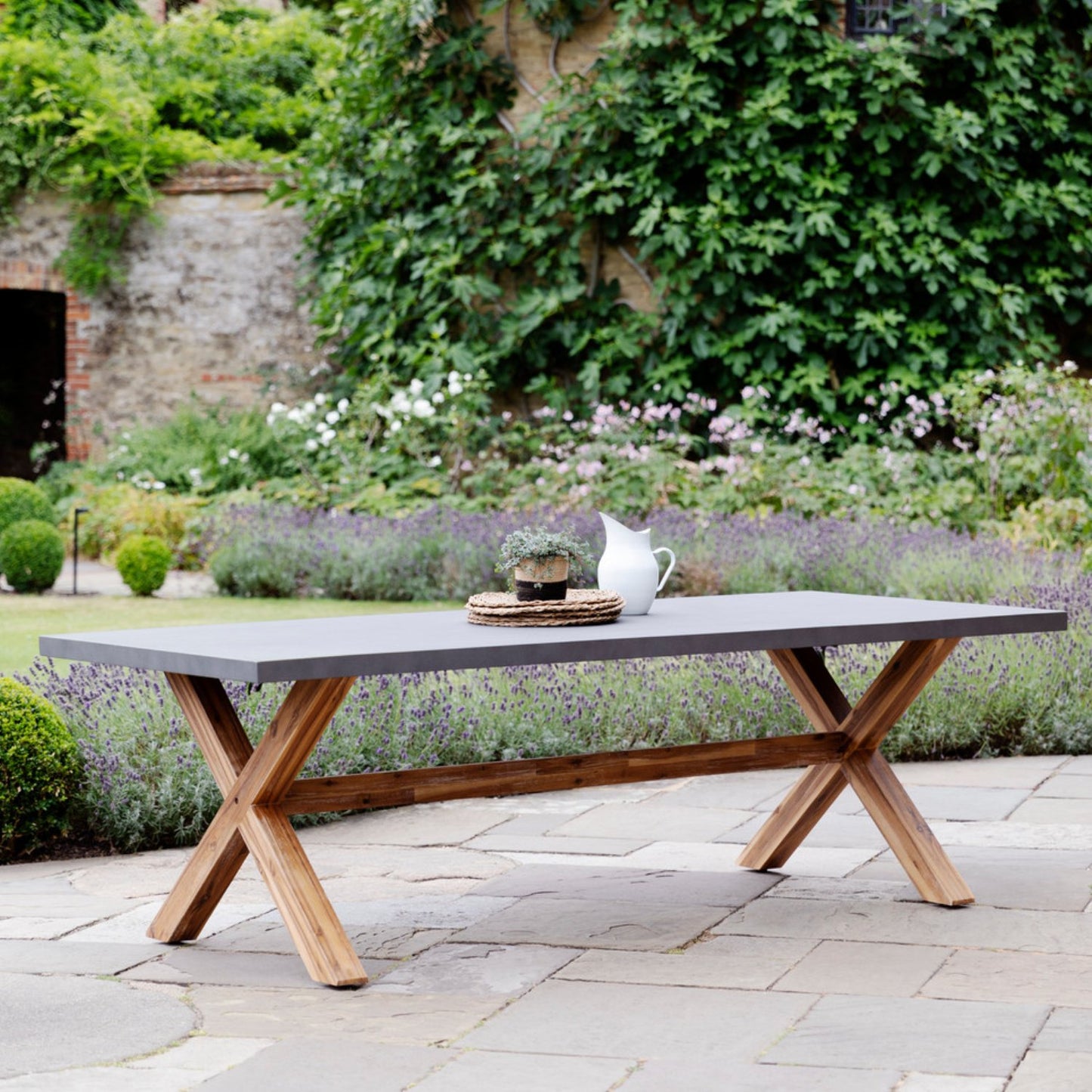 Large Burford Table in Grey by Garden Trading - Polystone