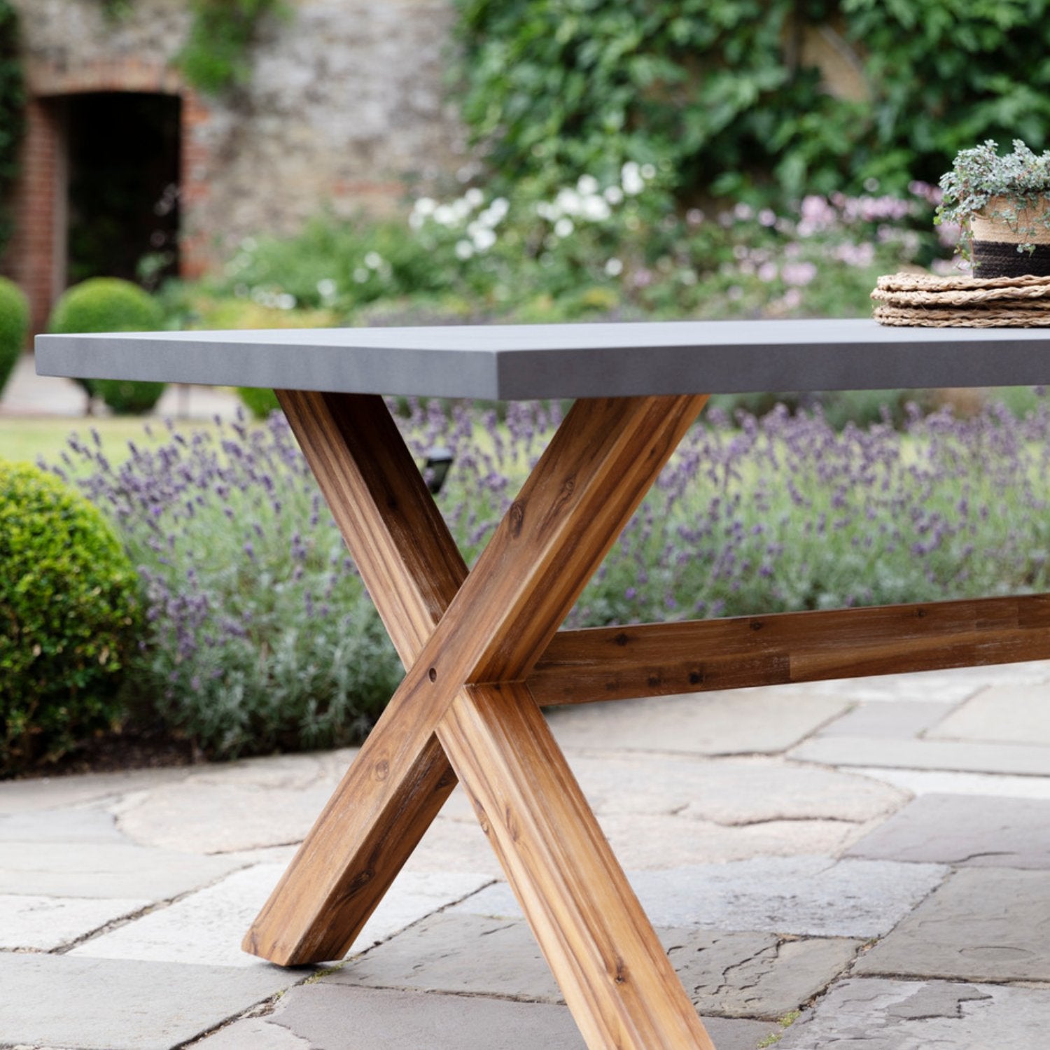 Large Burford Table in Grey by Garden Trading - Polystone