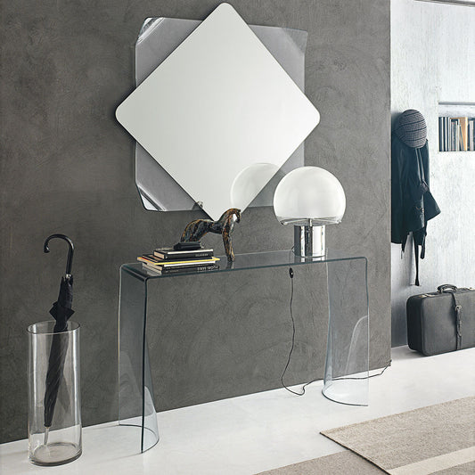 Lynx glass console table with mirror by Target Point
