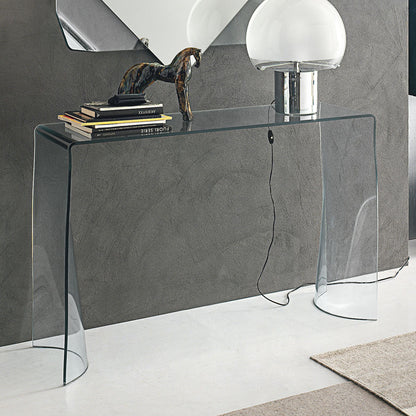 Lynx glass console table with mirror by Target Point