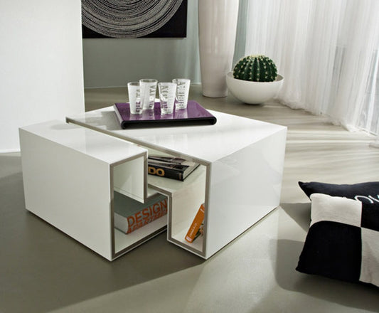 Marika modular white gloss coffee table by La Primavera