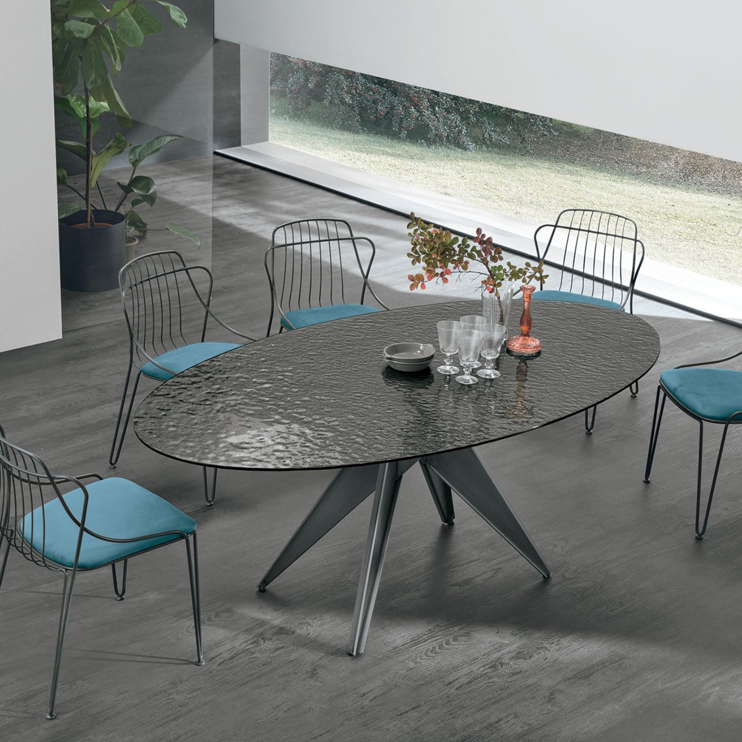 Minosse Non-extendable Glass Table by Target Point