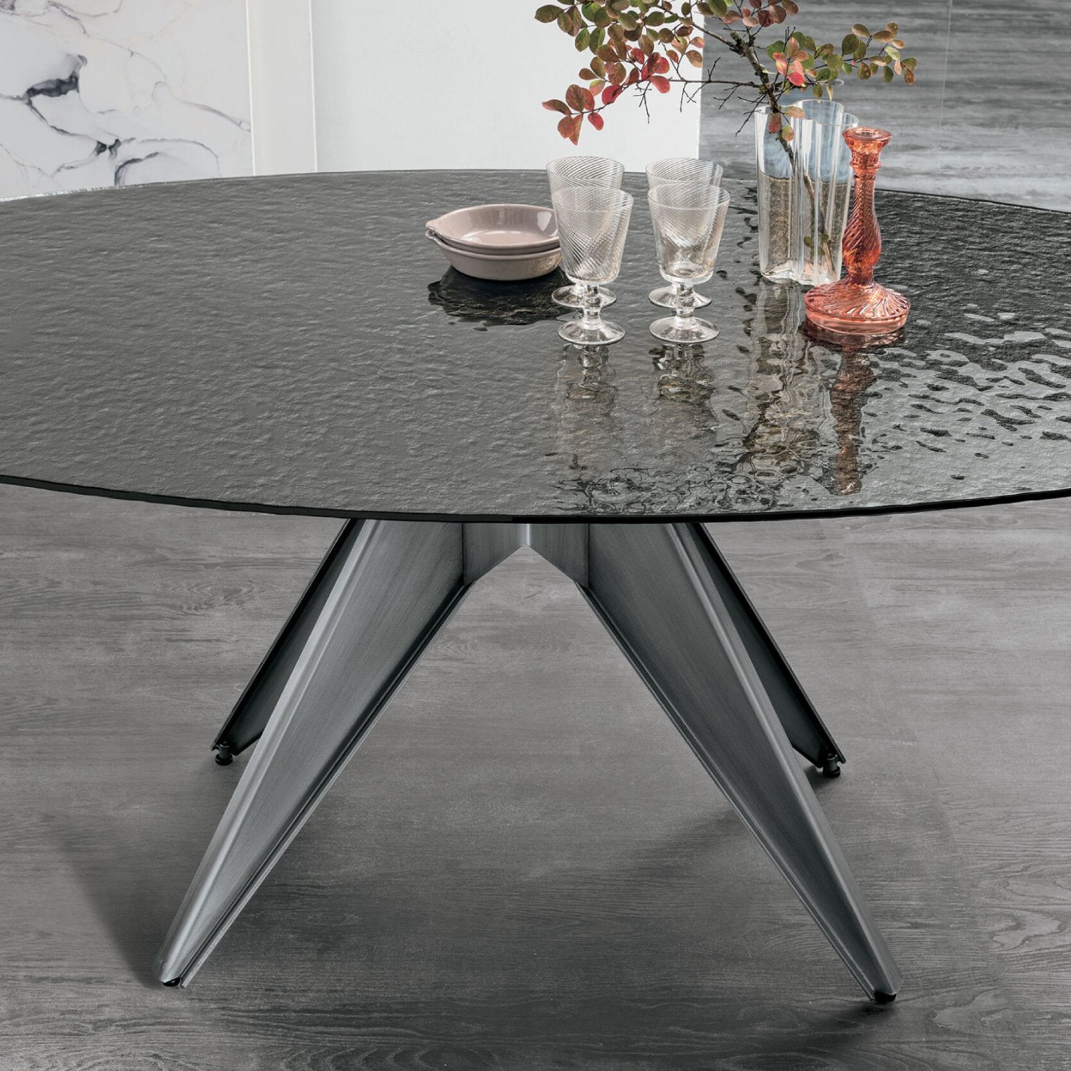 Minosse Italian Glass Dining Table – Luxury Fixed Design | Target Point ...