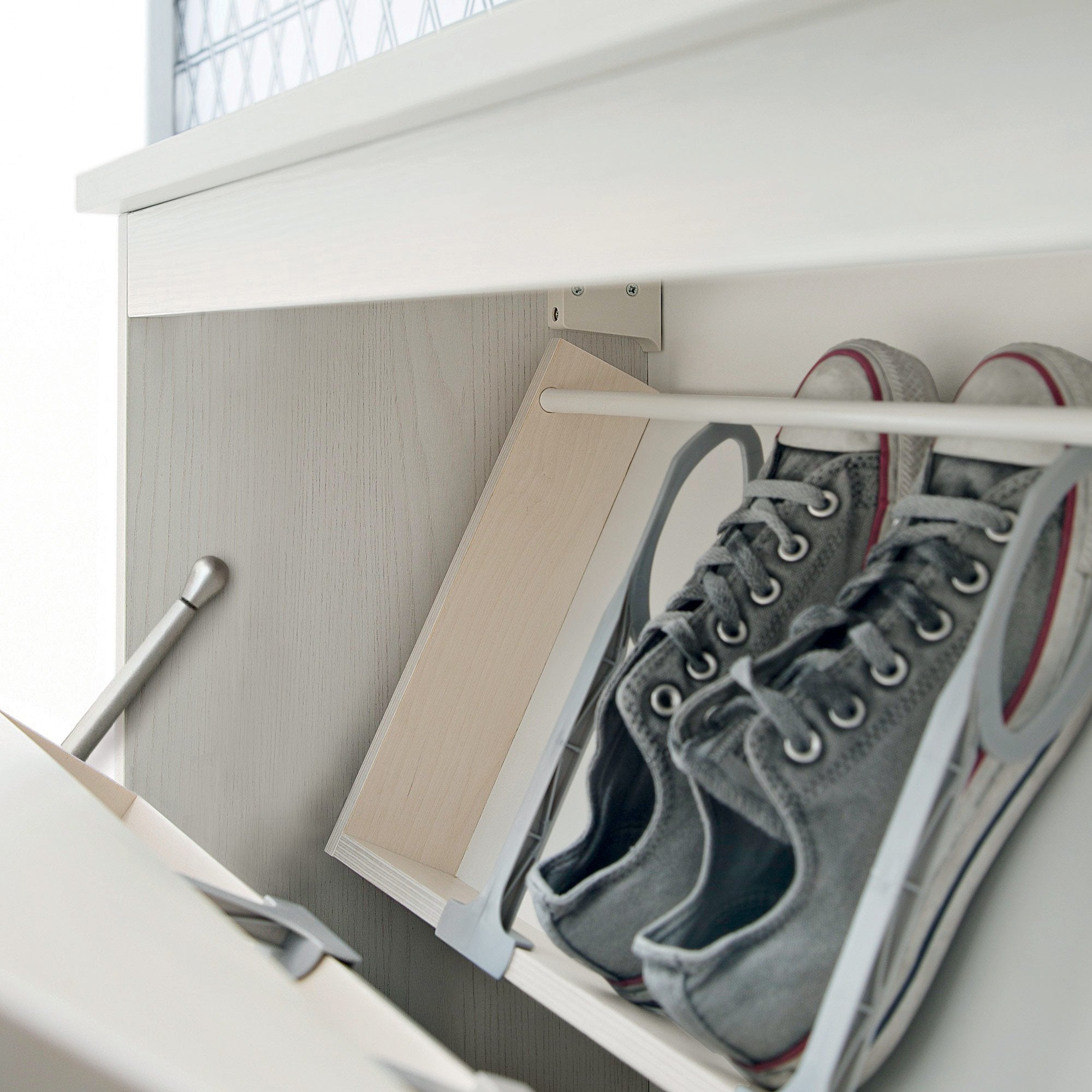 Three door store shoe rack