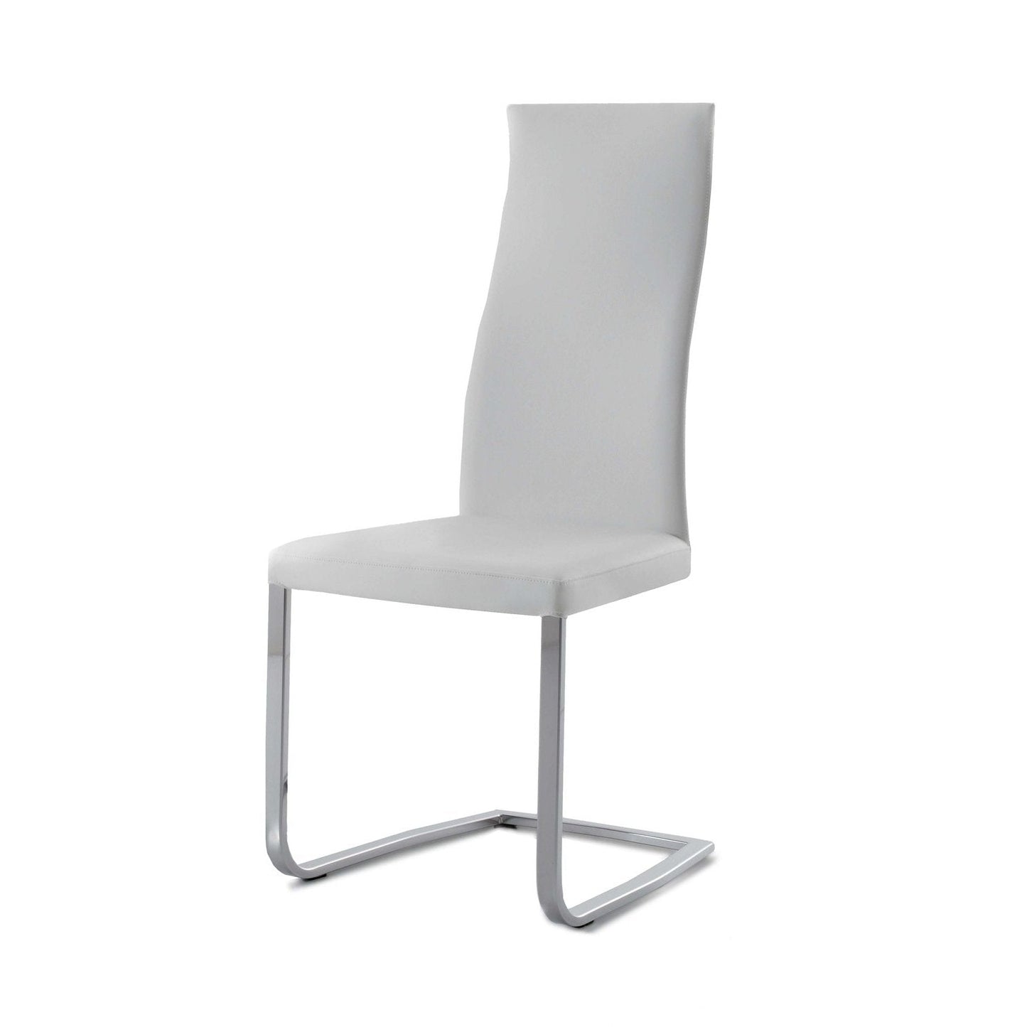 Slim dining chair in upholstery leather by Compar