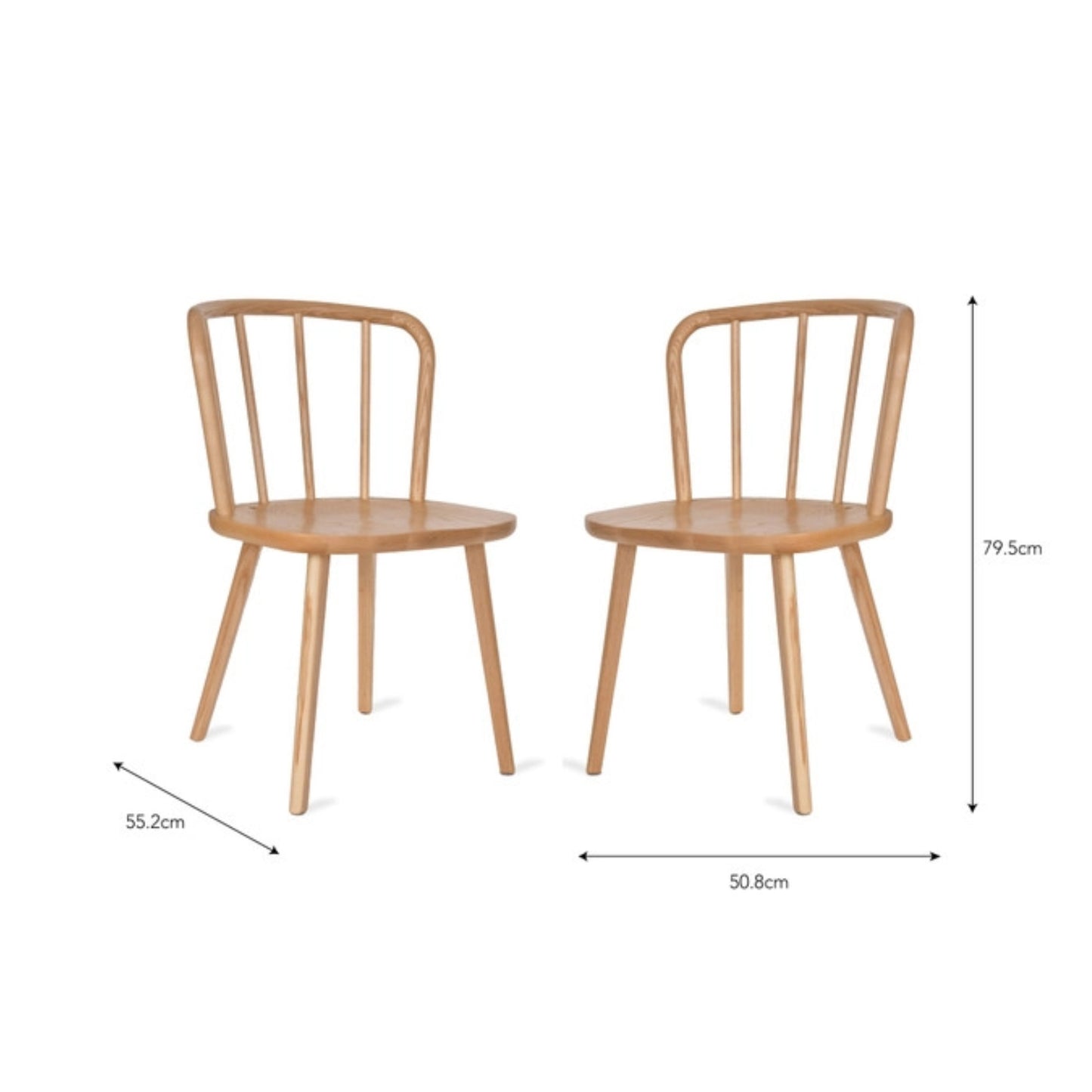 Pair of Uley Chairs in Natural by Garden Trading - Ash