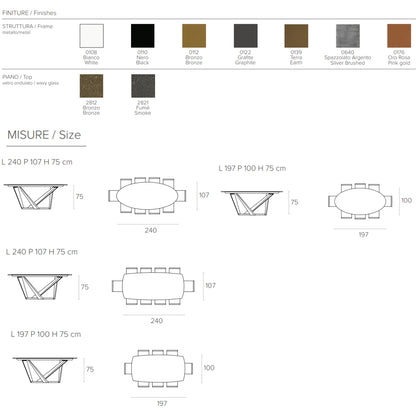 Priamo Non-Extendable Glass Table by Target Point