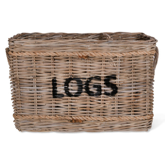 Rectangular Log Basket with Rope by Garden Trading - Rattan