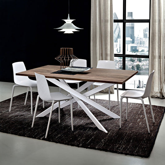 Renzo fixed rectangular dining table by La Primavera - myitalianliving