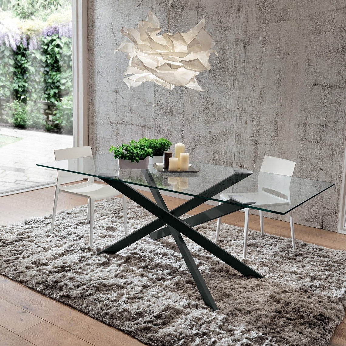 Renzo fixed rectangular dining table by La Primavera - myitalianliving