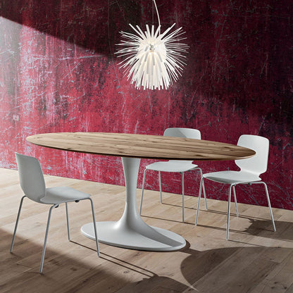 Ruud fixed oval dining table by La Primavera - myitalianliving