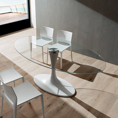 Ruud fixed oval dining table by La Primavera - myitalianliving