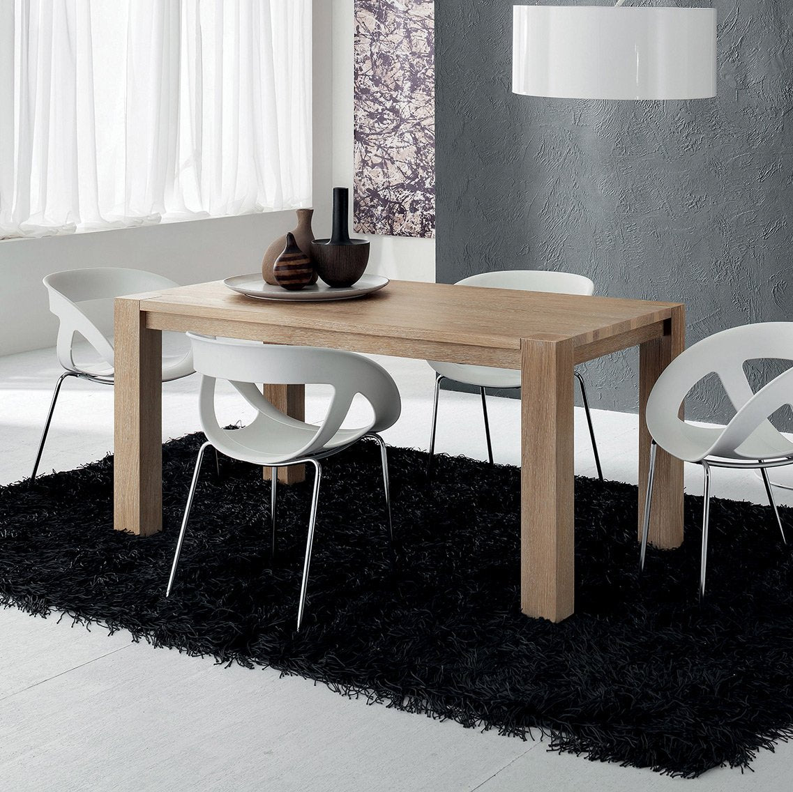 Sergio extending natural oak dining table by La Primavera - myitalianliving