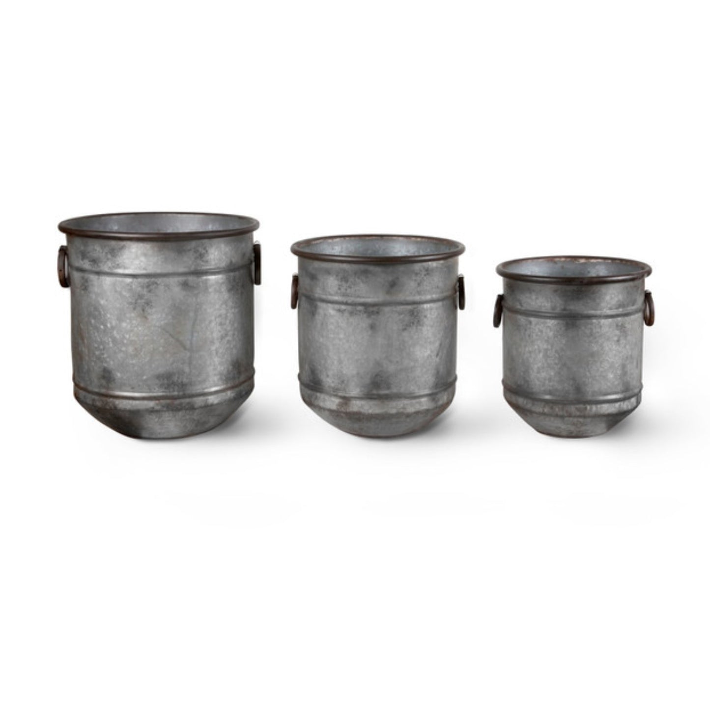 Set of 3 Malmesbury Planters by Garden Trading - Galvanised Steel