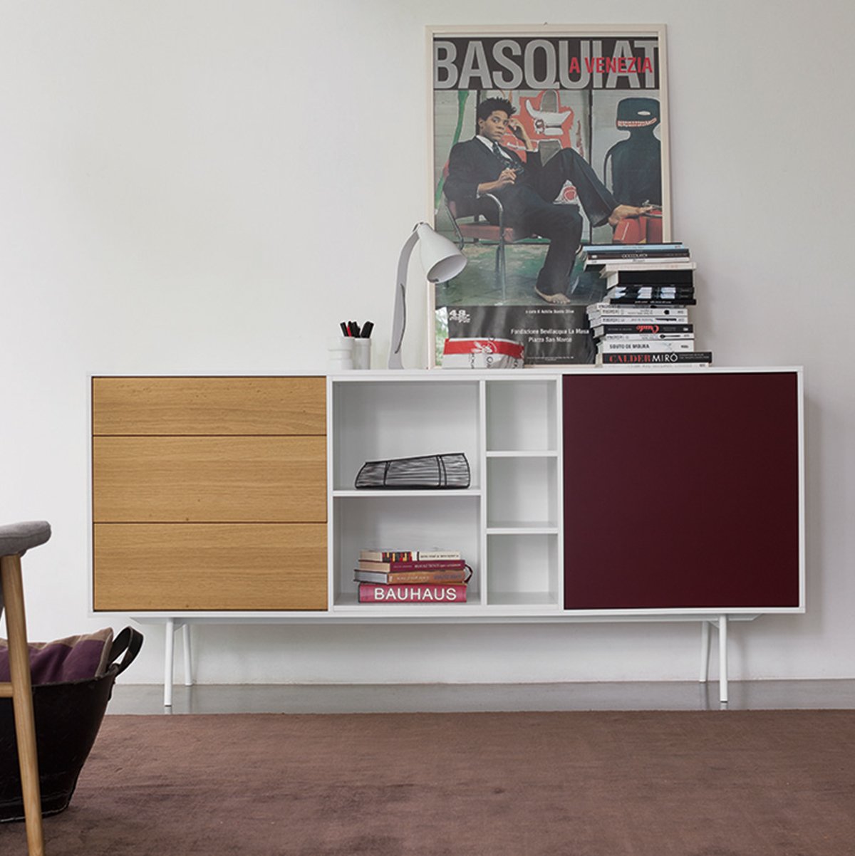 Code 3 wooden open storage sideboard by Dall'Agnese - myitalianliving